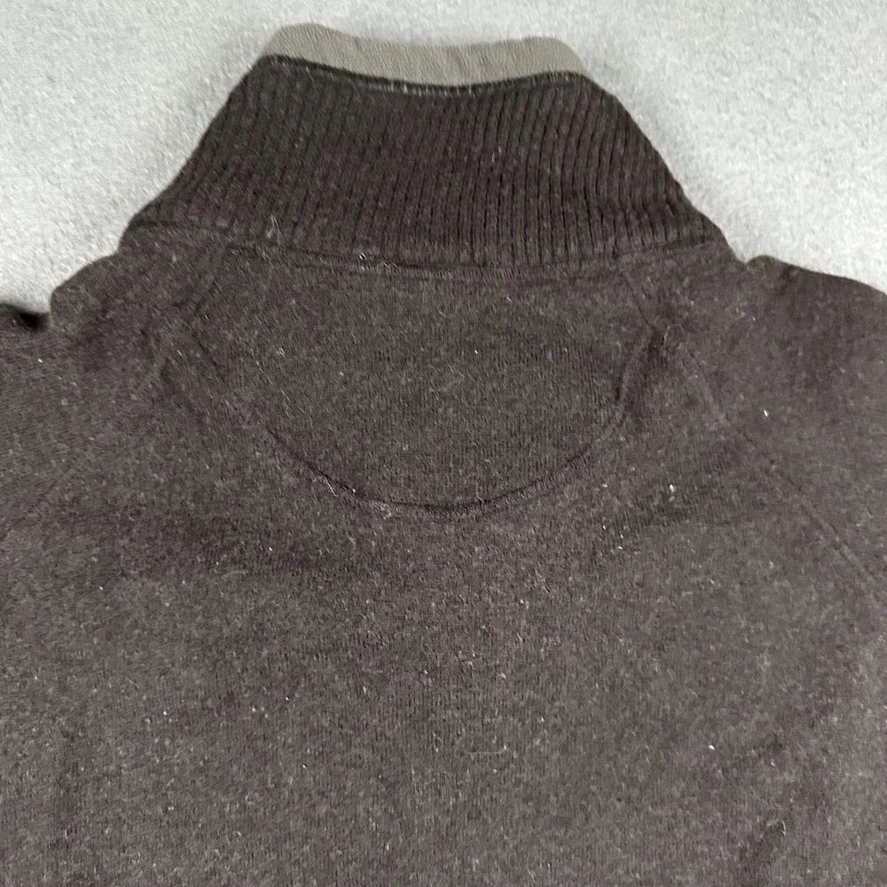 The North Face Sweater Mens Large Gray Cotton Wool 1/4 Zip Mock Neck Pullover‎